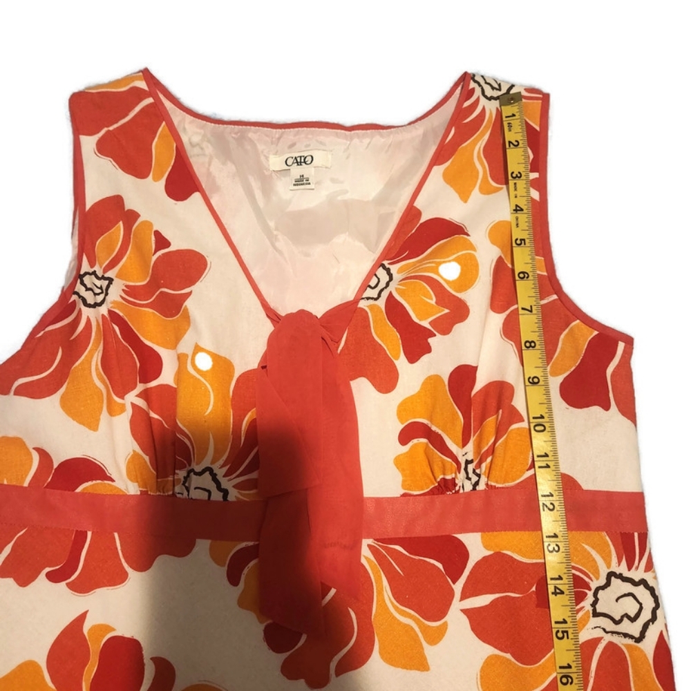 Cato Size 14 White Fit and Flair Sundress with Floral Pattern - Picture 13 of 16